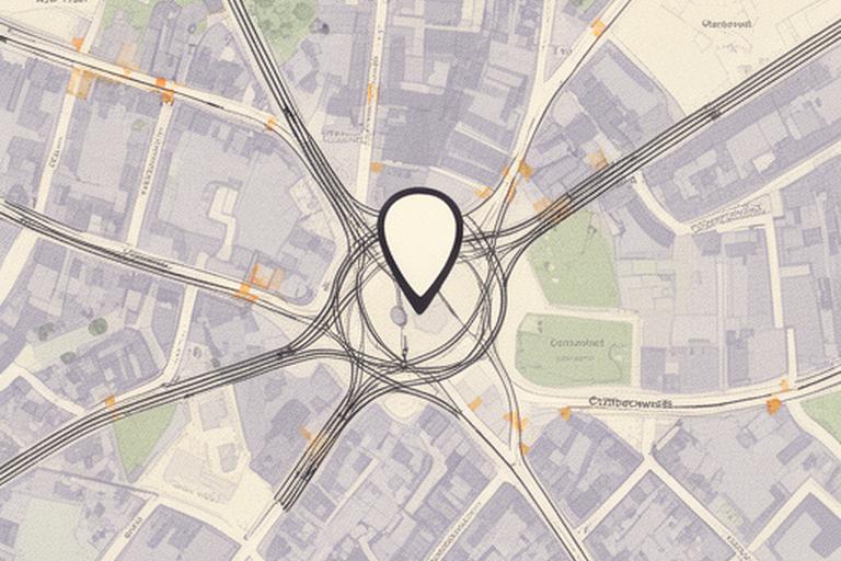 Static illustrated map showing 1 Vicarage Grove in Camberwell, London, with nearby streets and transport links